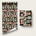 Aussie Birds Christmas La La Land Wrapping Paper Black Vintage Stamp Edition - Aussie Hoodie