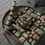 Aussie Birds Christmas La La Land Wrapping Paper Black Vintage Stamp Edition - Aussie Hoodie