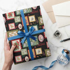 Aussie Birds Christmas La La Land Wrapping Paper Black Vintage Stamp Edition - Aussie Hoodie