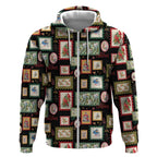 Aussie Birds Christmas La La Land Zip Hoodie Black Vintage Stamp Edition - Aussie Hoodie