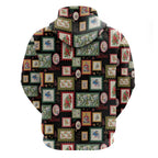Aussie Birds Christmas La La Land Zip Hoodie Black Vintage Stamp Edition - Aussie Hoodie