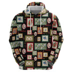 Aussie Birds Christmas La La Land Zip Hoodie Black Vintage Stamp Edition - Aussie Hoodie