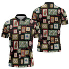 Aussie Birds Christmas La La Land Zipper Polo Shirt Black Vintage Stamp Edition - Aussie Hoodie