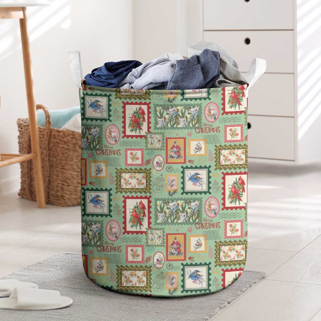 Aussie Birds Christmas La La Land Laundry Basket Green Vintage Stamp Edition - Aussie Hoodie