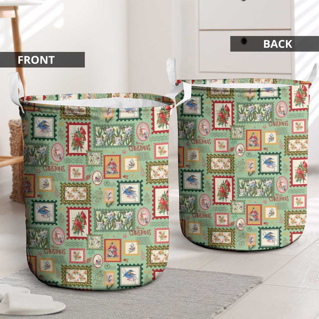 Aussie Birds Christmas La La Land Laundry Basket Green Vintage Stamp Edition - Aussie Hoodie