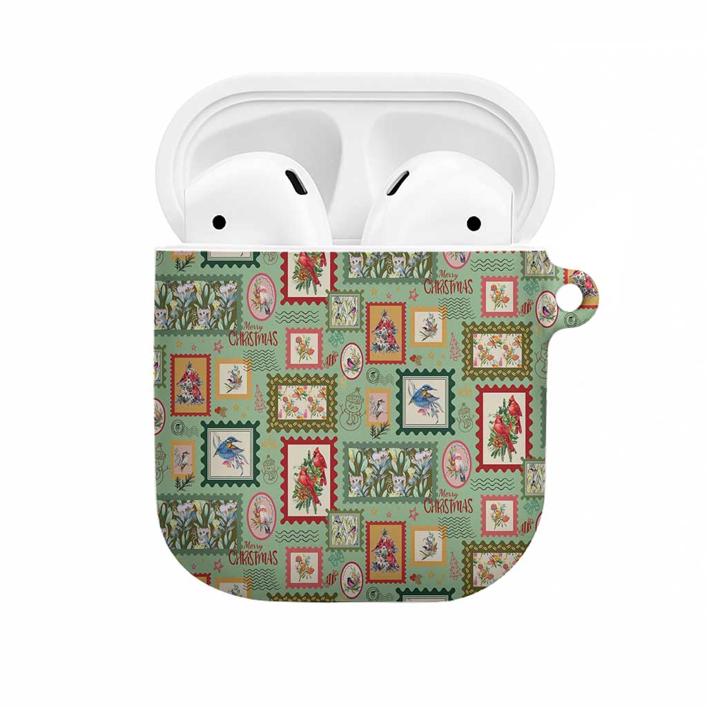 Aussie Birds Christmas La La Land AirPods Case Green Vintage Stamp Edition - Aussie Hoodie