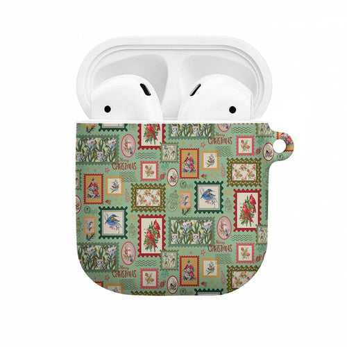 Aussie Birds Christmas La La Land AirPods Case Green Vintage Stamp Edition - Aussie Hoodie