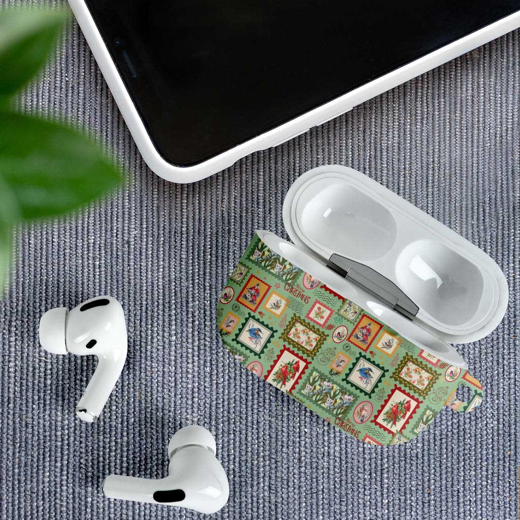 Aussie Birds Christmas La La Land AirPods Case Green Vintage Stamp Edition - Aussie Hoodie