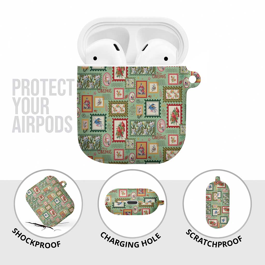 Aussie Birds Christmas La La Land AirPods Case Green Vintage Stamp Edition - Aussie Hoodie