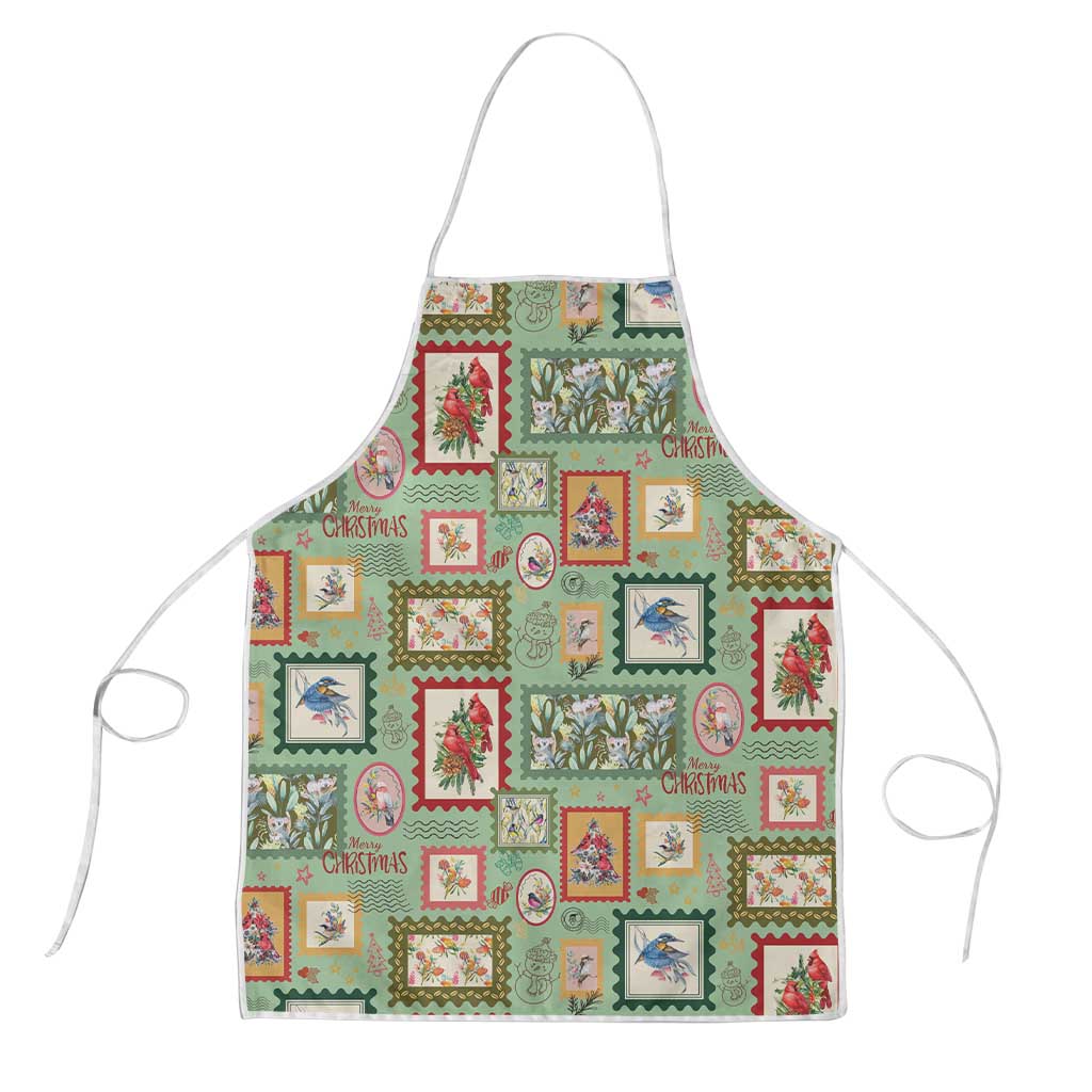 Aussie Birds Christmas La La Land Apron Green Vintage Stamp Edition - Aussie Hoodie