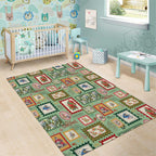 Aussie Birds Christmas La La Land Area Rug Green Vintage Stamp Edition - Aussie Hoodie