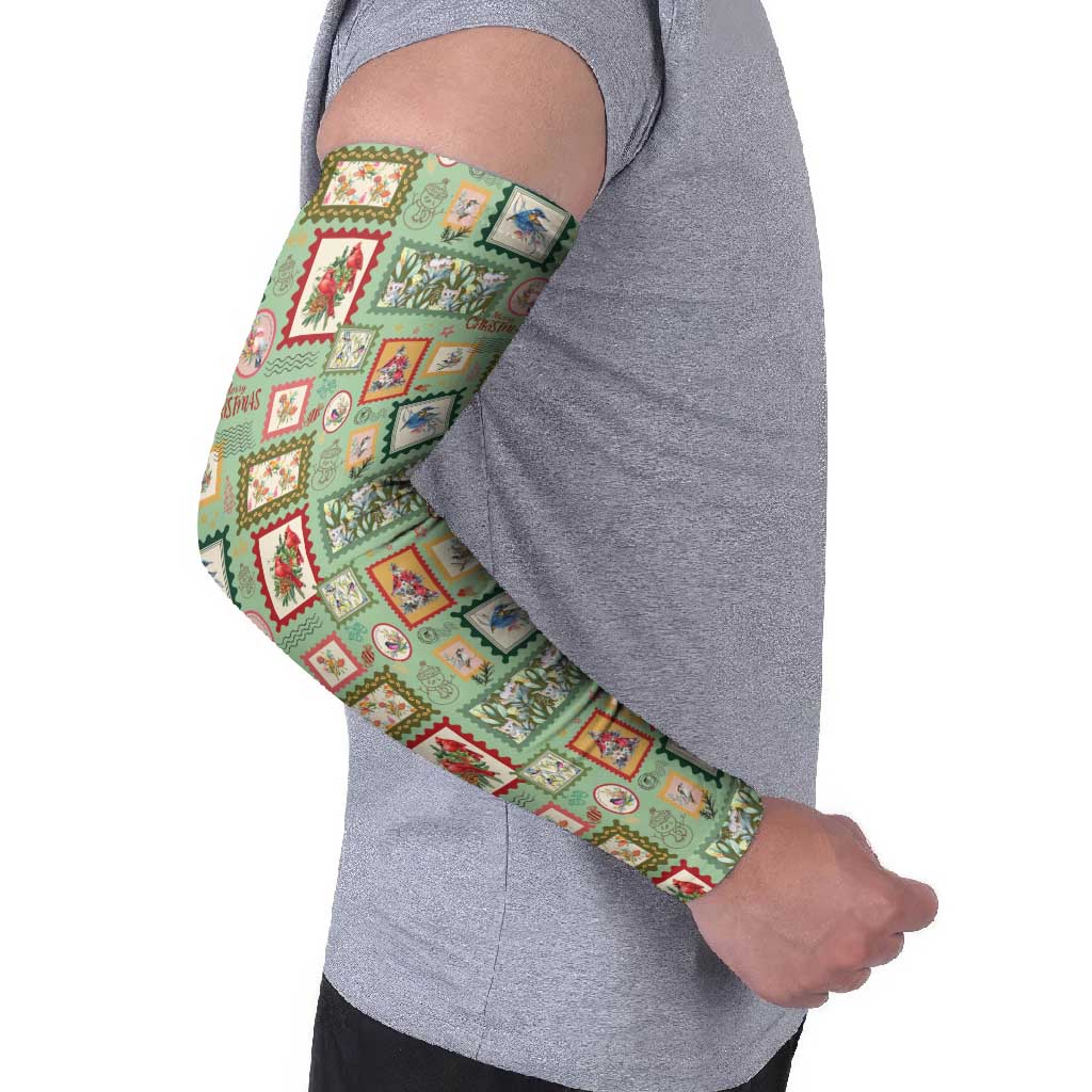 Aussie Birds Christmas La La Land Arm Sleeves Green Vintage Stamp Edition - Aussie Hoodie