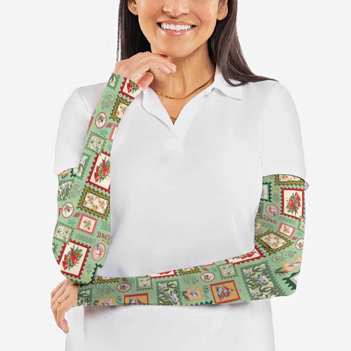 Aussie Birds Christmas La La Land Arm Sleeves Green Vintage Stamp Edition - Aussie Hoodie