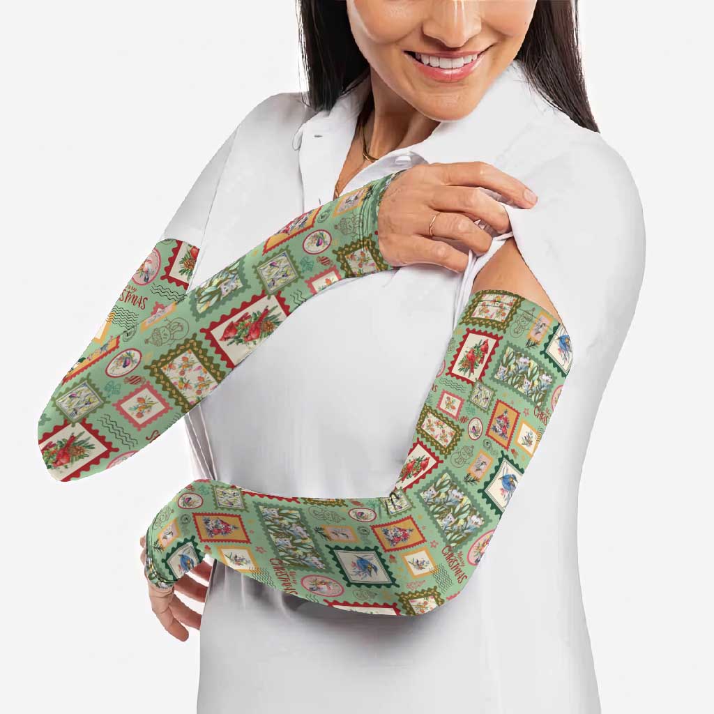 Aussie Birds Christmas La La Land Arm Sleeves Green Vintage Stamp Edition - Aussie Hoodie