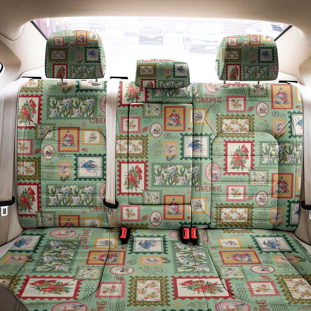 Aussie Birds Christmas La La Land Back Car Seat Cover Green Vintage Stamp Edition - Aussie Hoodie