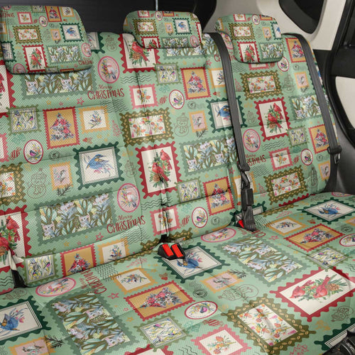 Aussie Birds Christmas La La Land Back Car Seat Cover Green Vintage Stamp Edition - Aussie Hoodie