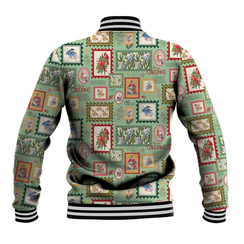 Aussie Birds Christmas La La Land Baseball Jacket Green Vintage Stamp Edition - Aussie Hoodie
