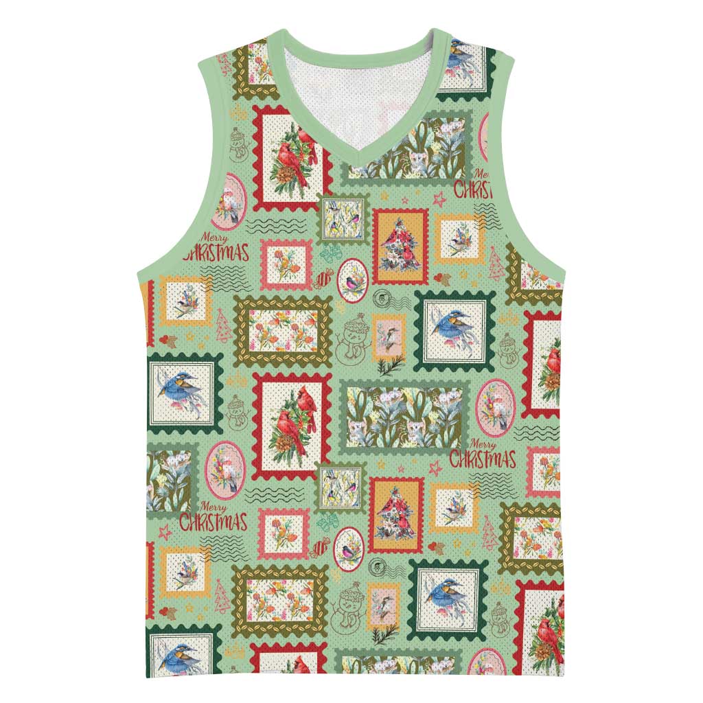 Aussie Birds Christmas La La Land Basketball Jersey Green Vintage Stamp Edition - Aussie Hoodie