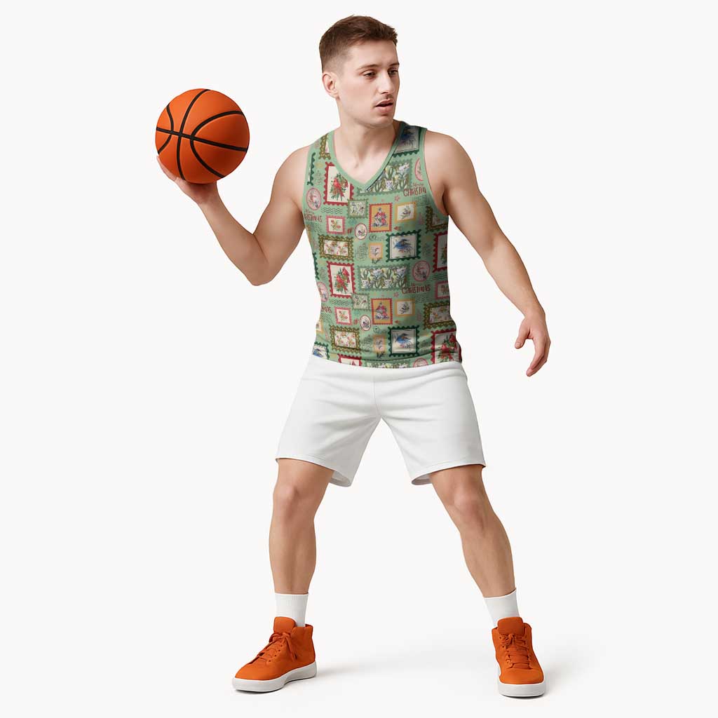 Aussie Birds Christmas La La Land Basketball Jersey Green Vintage Stamp Edition - Aussie Hoodie