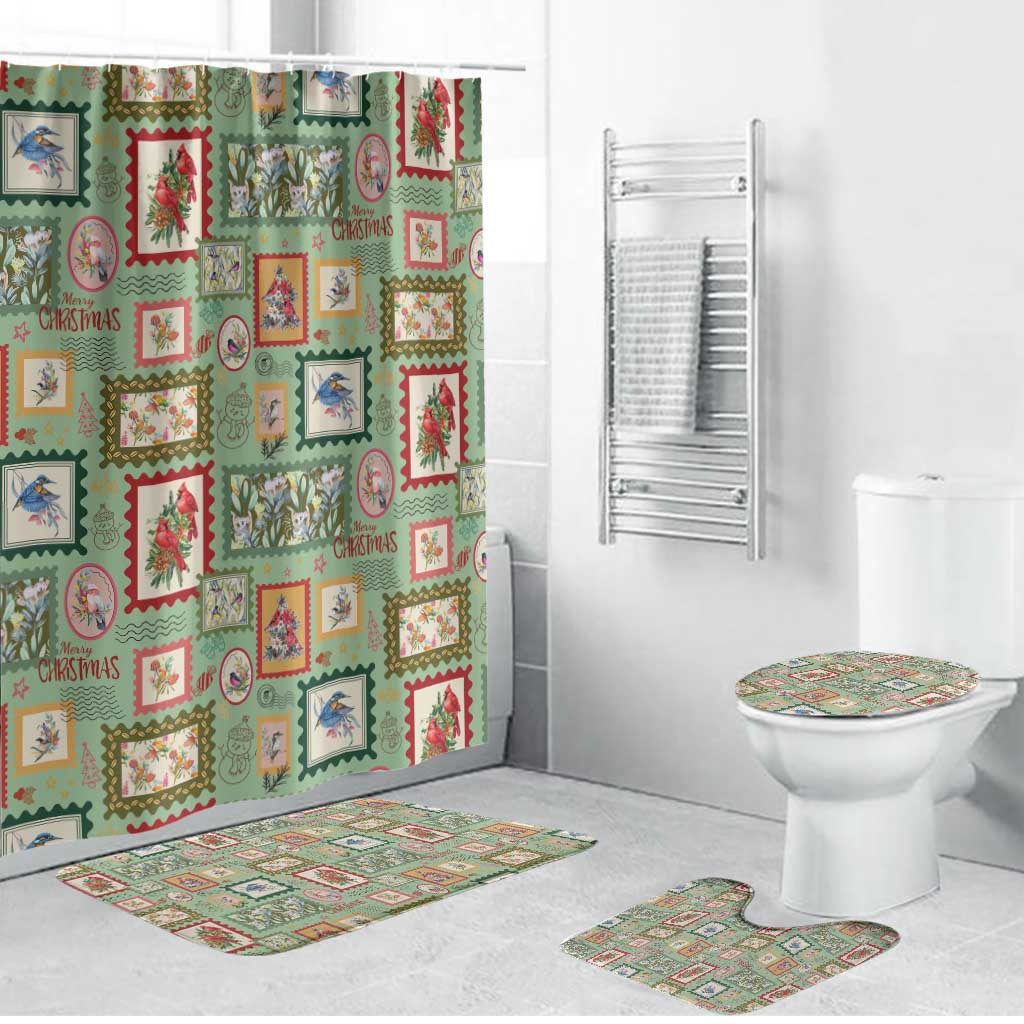 Aussie Birds Christmas La La Land Bathroom Set Green Vintage Stamp Edition - Aussie Hoodie