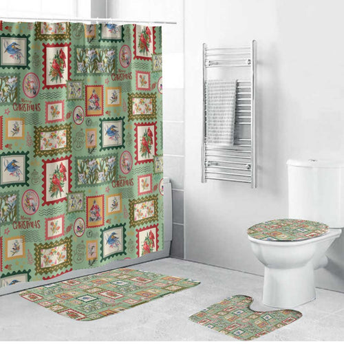 Aussie Birds Christmas La La Land Bathroom Set Green Vintage Stamp Edition - Aussie Hoodie