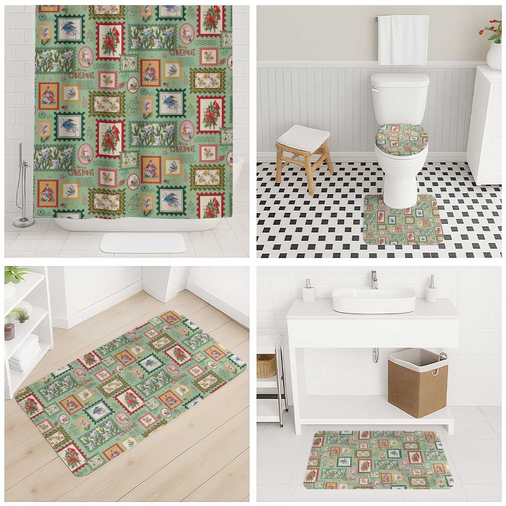 Aussie Birds Christmas La La Land Bathroom Set Green Vintage Stamp Edition - Aussie Hoodie