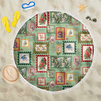 Aussie Birds Christmas La La Land Beach Blanket Green Vintage Stamp Edition - Aussie Hoodie