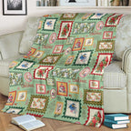 Aussie Birds Christmas La La Land Blanket Green Vintage Stamp Edition - Aussie Hoodie