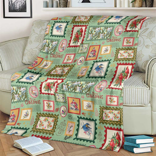 Aussie Birds Christmas La La Land Blanket Green Vintage Stamp Edition - Aussie Hoodie
