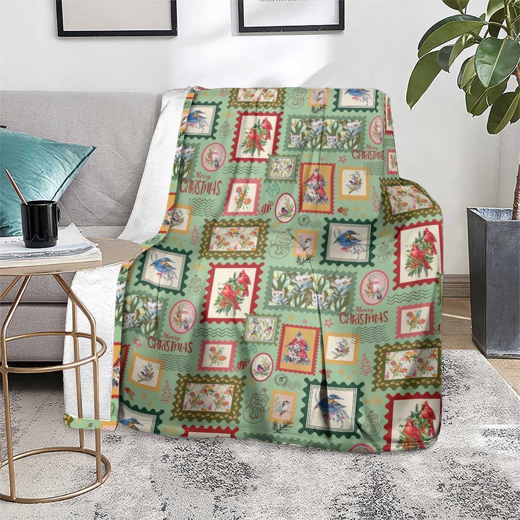 Aussie Birds Christmas La La Land Blanket Green Vintage Stamp Edition - Aussie Hoodie