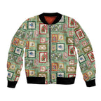 Aussie Birds Christmas La La Land Bomber Jacket Green Vintage Stamp Edition - Aussie Hoodie