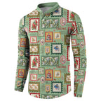 Aussie Birds Christmas La La Land Button Sweatshirt Green Vintage Stamp Edition - Aussie Hoodie