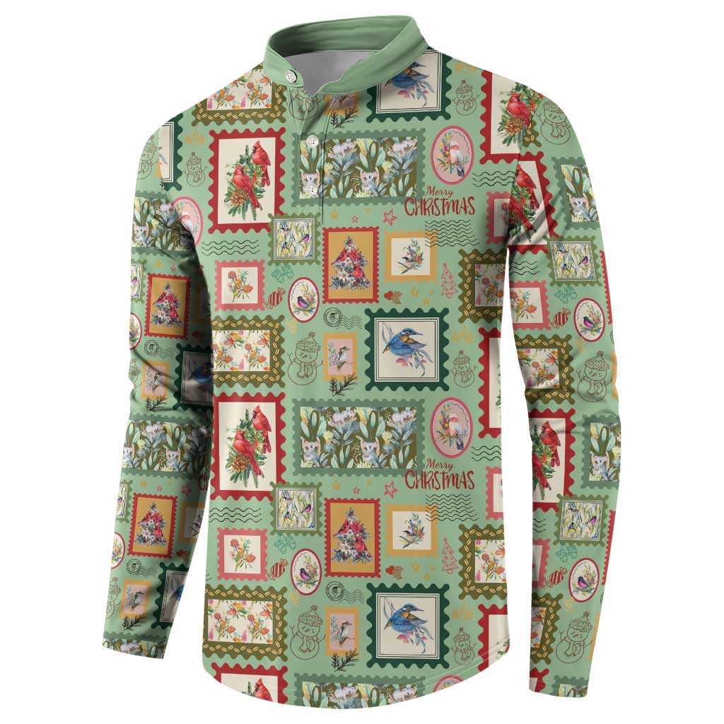 Aussie Birds Christmas La La Land Button Sweatshirt Green Vintage Stamp Edition - Aussie Hoodie