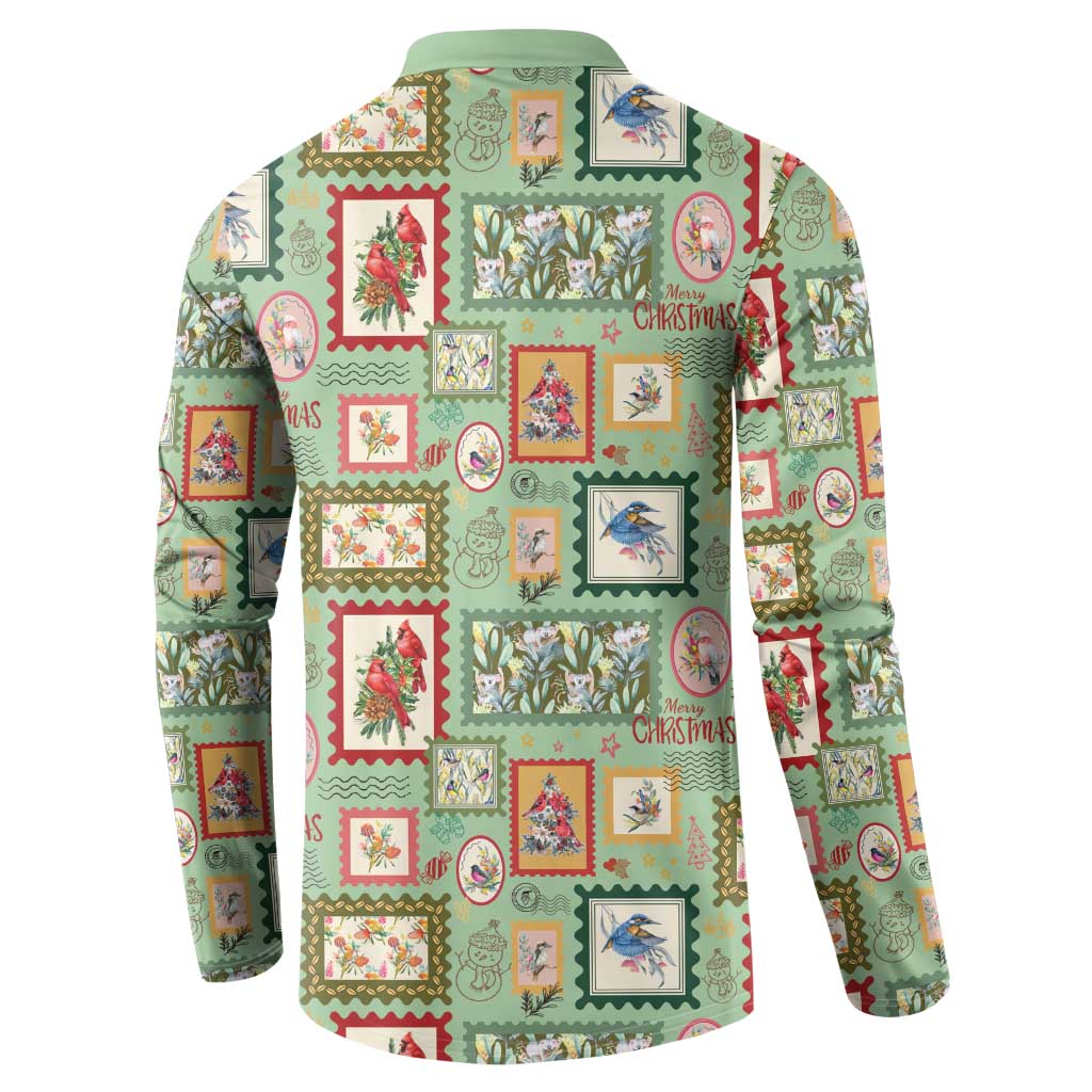 Aussie Birds Christmas La La Land Button Sweatshirt Green Vintage Stamp Edition - Aussie Hoodie