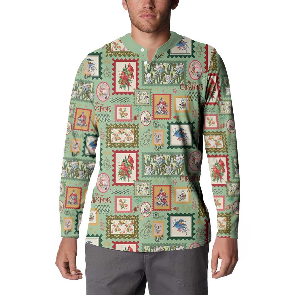 Aussie Birds Christmas La La Land Button Sweatshirt Green Vintage Stamp Edition - Aussie Hoodie