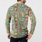 Aussie Birds Christmas La La Land Button Sweatshirt Green Vintage Stamp Edition - Aussie Hoodie