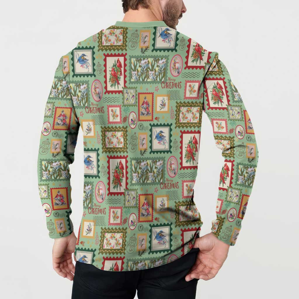 Aussie Birds Christmas La La Land Button Sweatshirt Green Vintage Stamp Edition - Aussie Hoodie