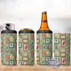 Aussie Birds Christmas La La Land 4 in 1 Can Cooler Tumbler Green Vintage Stamp Edition - Aussie Hoodie