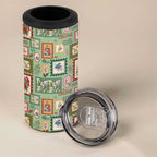 Aussie Birds Christmas La La Land 4 in 1 Can Cooler Tumbler Green Vintage Stamp Edition - Aussie Hoodie