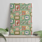Aussie Birds Christmas La La Land Canvas Wall Art Green Vintage Stamp Edition - Aussie Hoodie