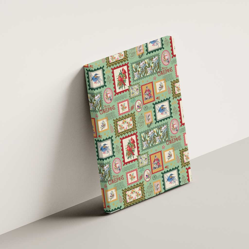 Aussie Birds Christmas La La Land Canvas Wall Art Green Vintage Stamp Edition - Aussie Hoodie