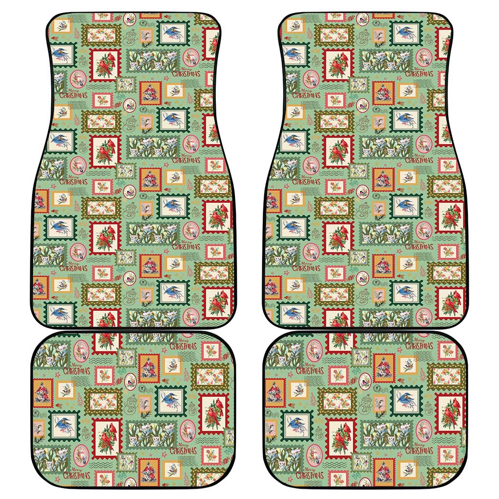 Aussie Birds Christmas La La Land Car Mats Green Vintage Stamp Edition - Aussie Hoodie