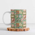 Aussie Birds Christmas La La Land Ceramic Mug Green Vintage Stamp Edition - Aussie Hoodie