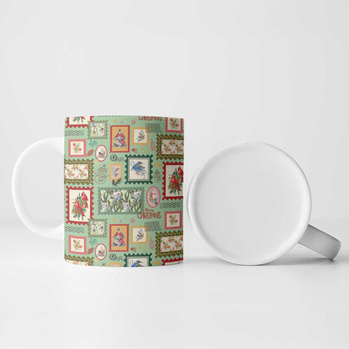 Aussie Birds Christmas La La Land Ceramic Mug Green Vintage Stamp Edition - Aussie Hoodie