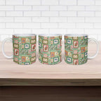 Aussie Birds Christmas La La Land Ceramic Mug Green Vintage Stamp Edition - Aussie Hoodie