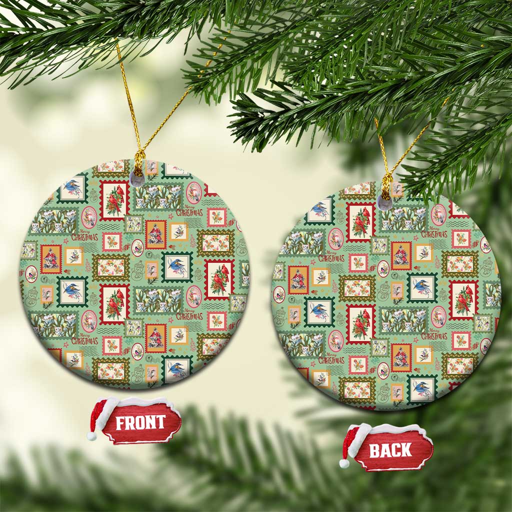Aussie Birds Christmas La La Land Ceramic Ornament Green Vintage Stamp Edition - Aussie Hoodie