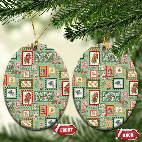 Aussie Birds Christmas La La Land Ceramic Ornament Green Vintage Stamp Edition - Aussie Hoodie