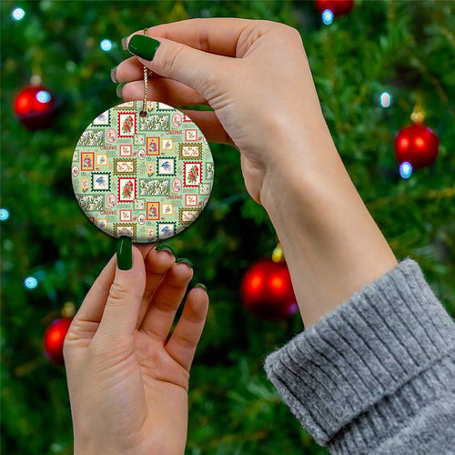 Aussie Birds Christmas La La Land Ceramic Ornament Green Vintage Stamp Edition - Aussie Hoodie