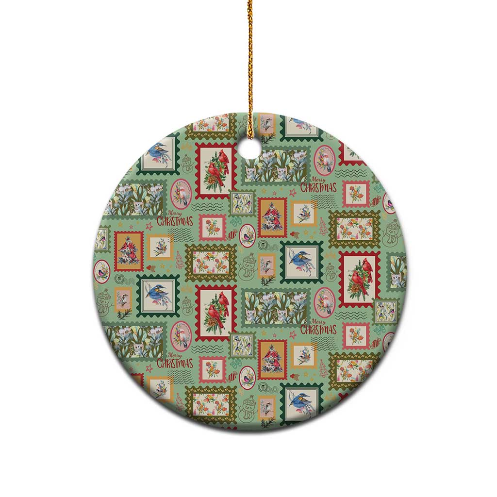 Aussie Birds Christmas La La Land Ceramic Ornament Green Vintage Stamp Edition - Aussie Hoodie