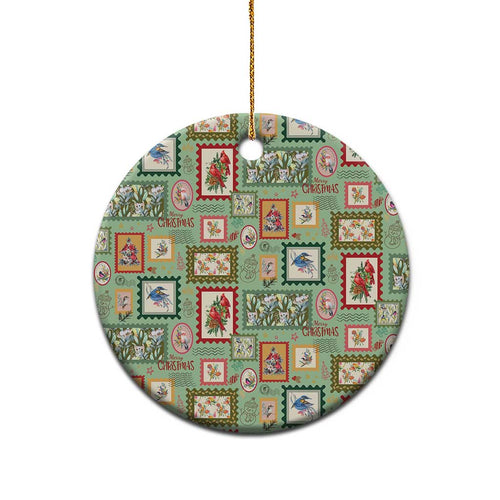 Aussie Birds Christmas La La Land Ceramic Ornament Green Vintage Stamp Edition - Aussie Hoodie